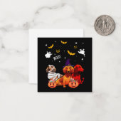 Dackel Halloween Hund Lover Mitteilungskarte (Vorderseite/Rückseite Beispiel)