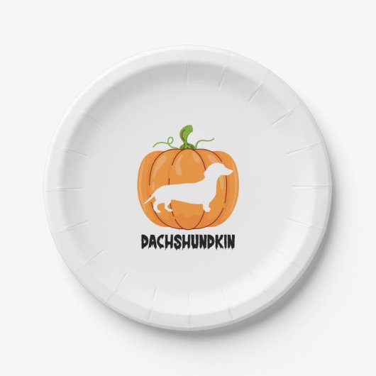 Dackel Halloween Hund Pappteller (Vorderseite)