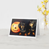 Dackel Halloween Karte (Gelbe Blume)