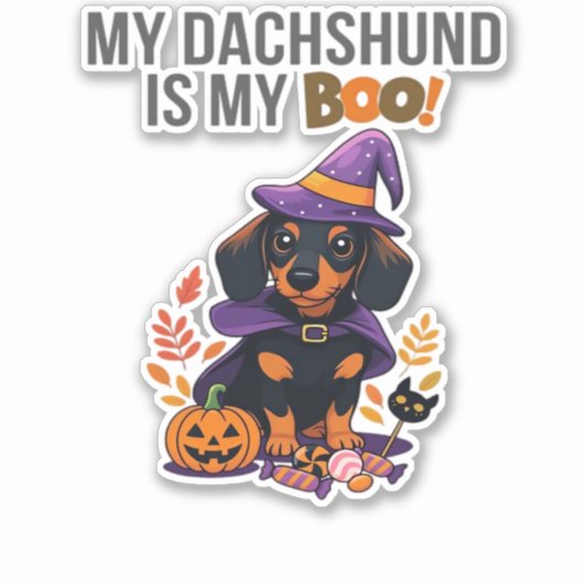 Dackel Halloween Kostüm Meine Dackel ist mein Bo Aufkleber (Vorderseite)