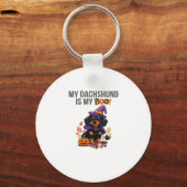Dackel Halloween Kostüm Meine Dackel ist mein Bo Schlüsselanhänger (Vorderseite)