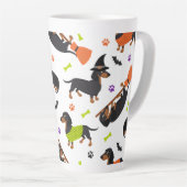 Dackel Halloween Latte Tasse (Rechte Ecke)