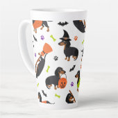 Dackel Halloween Latte Tasse (Linke Ecke)