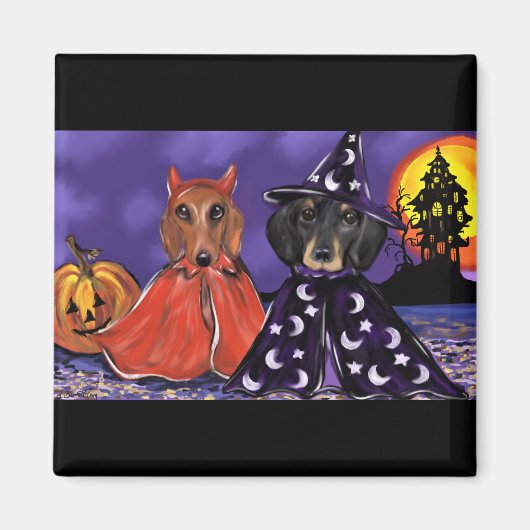 Dackel Halloween Magnet (Vorne)
