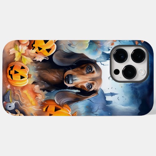 Dackel Halloween mit Pumpkins Beängstigend Case-Mate iPhone Hülle (Rückseite (Horizontal))