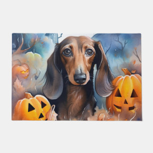 Dackel Halloween mit Pumpkins Beängstigend Fußmatte