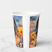 Dackel Halloween mit Pumpkins Beängstigend Pappbecher (Rechts)