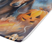 Dackel Halloween mit Pumpkins Beängstigend Schneidebrett (Ecke)