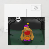 Dackel Halloween Postkarte (Vorne/Hinten)