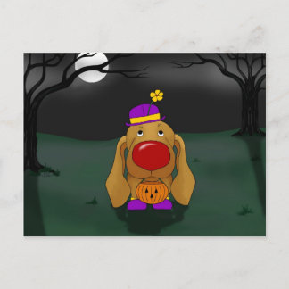 Dackel Halloween Postkarte