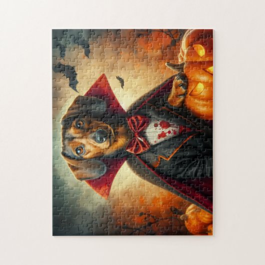 Dackel Halloween Puzzle (Vertikal)