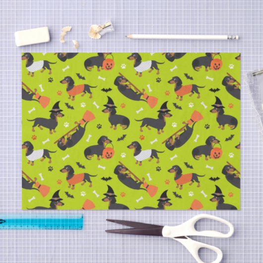 Dackel Halloween Seidenpapier (Handwerk)