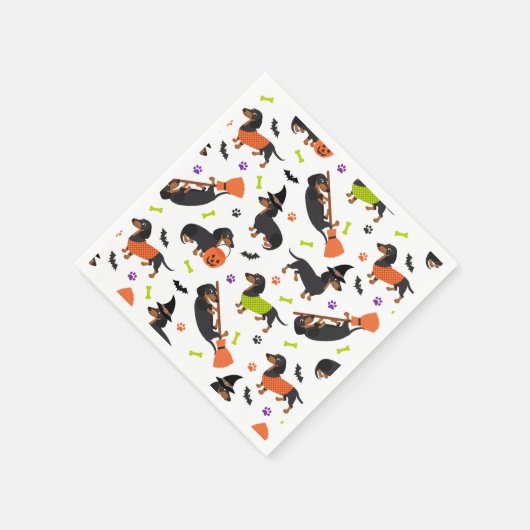 Dackel Halloween Serviette (Ecke)