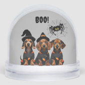 Dackel Halloween Snow Globe Schneekugeln (Vorderseite)