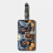 Dackel Halloween Spooky Gepäckanhänger (Rückseite vertikal)