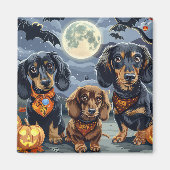 Dackel Halloween Spooky Magnet (Vorne)
