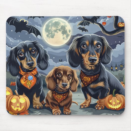 Dackel Halloween Spooky Mousepad (Vorne)