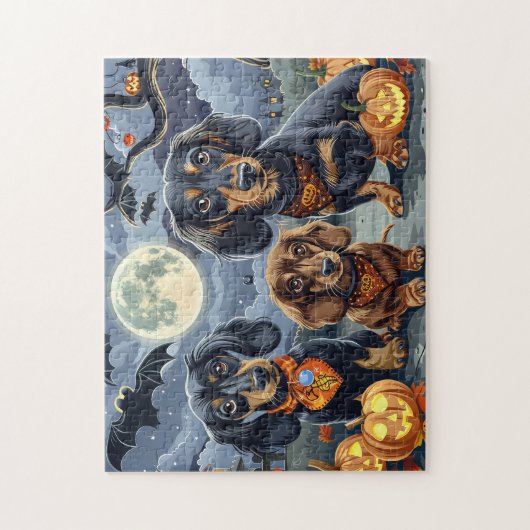Dackel Halloween Spooky Puzzle (Vertikal)