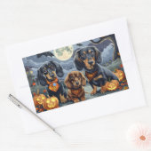 Dackel Halloween Spooky Rechteckiger Aufkleber (Umschlag)