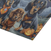 Dackel Halloween Spooky Schneidebrett (Ecke)