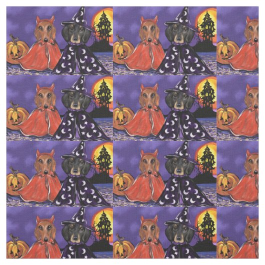 Dackel Halloween Stoff (Muster)