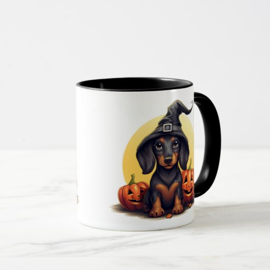 Dackel Halloween Tasse (VorderseiteRechts)