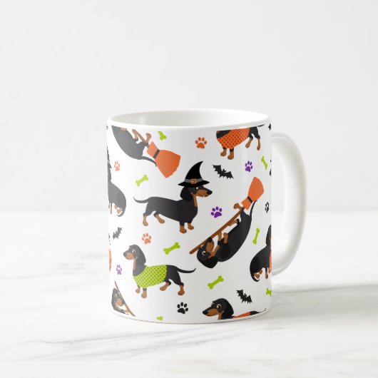 Dackel Halloween Tasse (VorderseiteRechts)