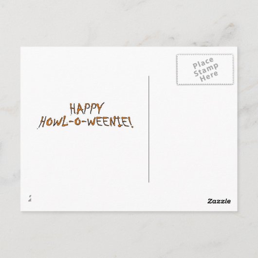 Dackel Halloween Vampire Postkarte (Rückseite)