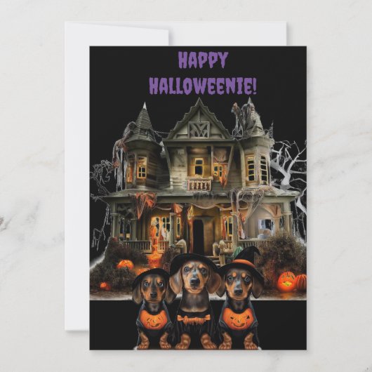 Dackel Halloweenie Card Feiertagskarte (Vorderseite)