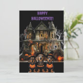 Dackel Halloweenie Card Feiertagskarte (Stehend Vorderseite)