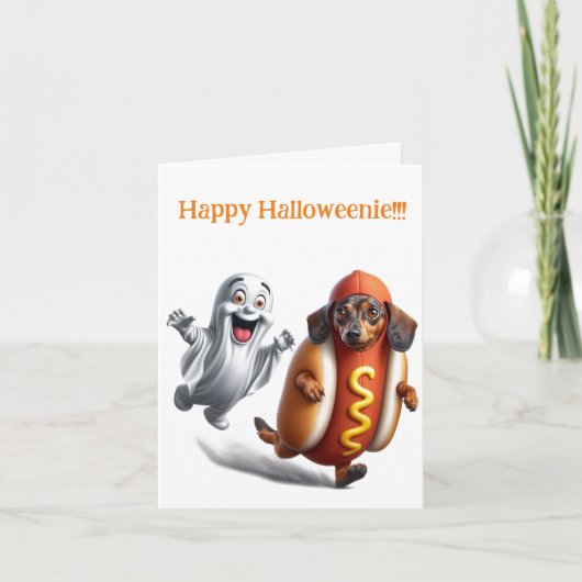 Dackel Halloweenie Card Karte (Vorderseite)