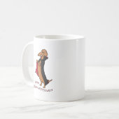 Dackel-HalloweenVampire Kaffeetasse (Vorderseite Links)
