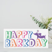 Dackel Happy Birthday Card Long Karte (Stehend Vorderseite)