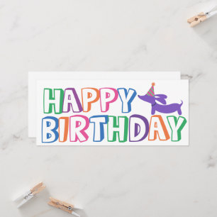 Dackel Happy Birthday Card Long Karte