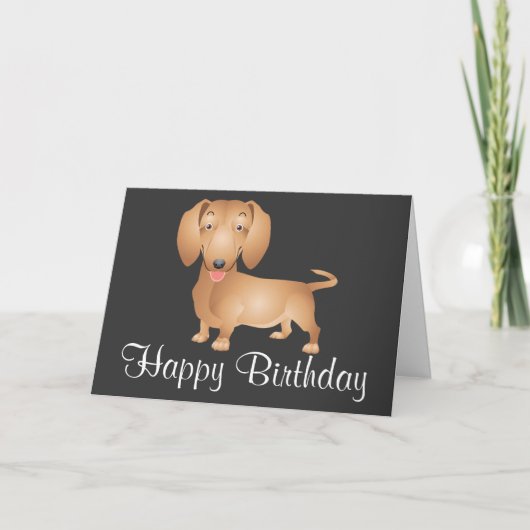 Dackel Happy Birthday Card - Verse drinnen Karte (Vorderseite)