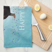 Dackel Happy Birthday Design Geschirrtuch (Viertel Falte)