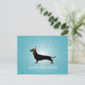 Dackel Happy Birthday Design Postkarte (Stehend Vorderseite)