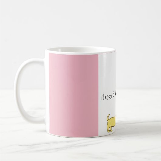 Dackel Happy Geburtstag individuelle Tasse (Links)