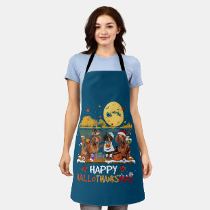Dackel Happy Hallothanksmas Halloween Thanksgiv Schürze
