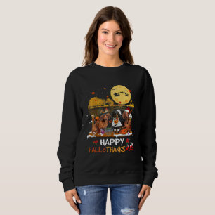 Dackel Happy Hallothanksmas Halloween Thanksgiv Sweatshirt