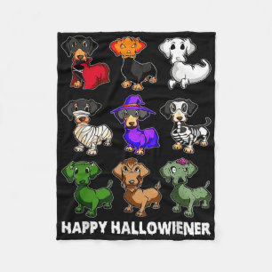 Dackel Happy Halloweiner Fun Halloween Hunde Lov Fleecedecke