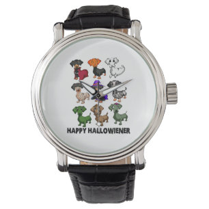 Dackel Happy Halloweiner Funny Dog Halloween Armbanduhr