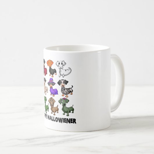 Dackel Happy Halloweiner Funny Dog Halloween Kaffeetasse (VorderseiteRechts)
