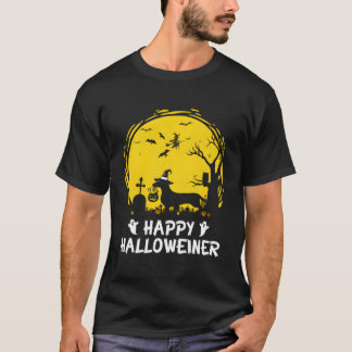 Dackel Happy Halloweiner Funny Halloween Hunde L T-Shirt