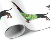 Dackel Happy Holidays Design Geschenkpapier (Rolleneckpunkt)