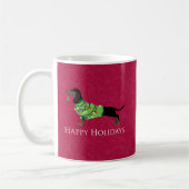Dackel Happy Holidays Design Kaffeetasse (Links)