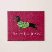 Dackel Happy Holidays Design Puzzle (Horizontal)