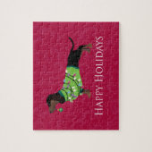 Dackel Happy Holidays Design Puzzle (Vertikal)