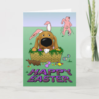 Dackel Happy Ostercard Feiertagskarte