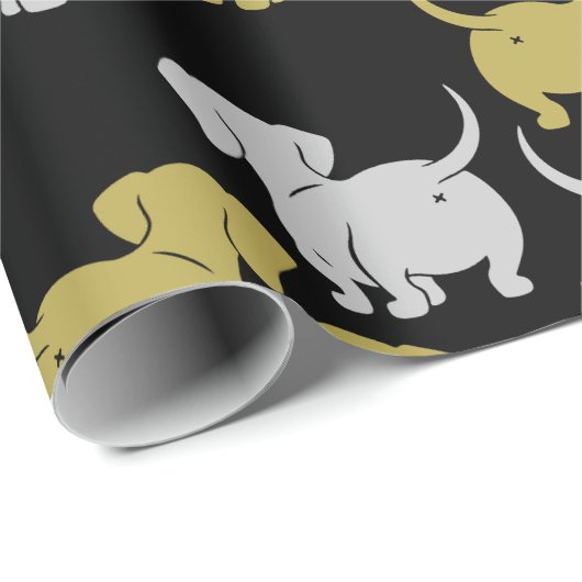 Dackel Haustier Geschenkpapier (Rolleneckpunkt)